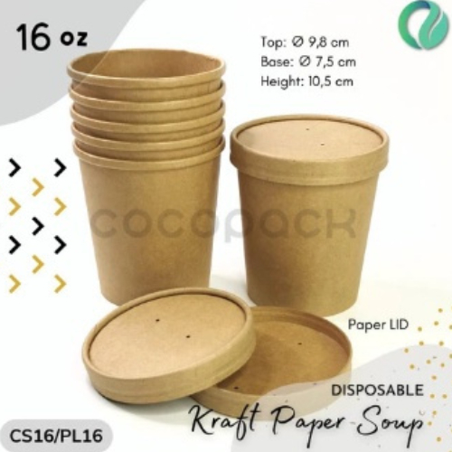 

2Xbtygneal Sakha Snack ) Paper Bowl Ramah Lingkungan - Food Grade Eco Kraft Paper Bowl/Cup(Brown)