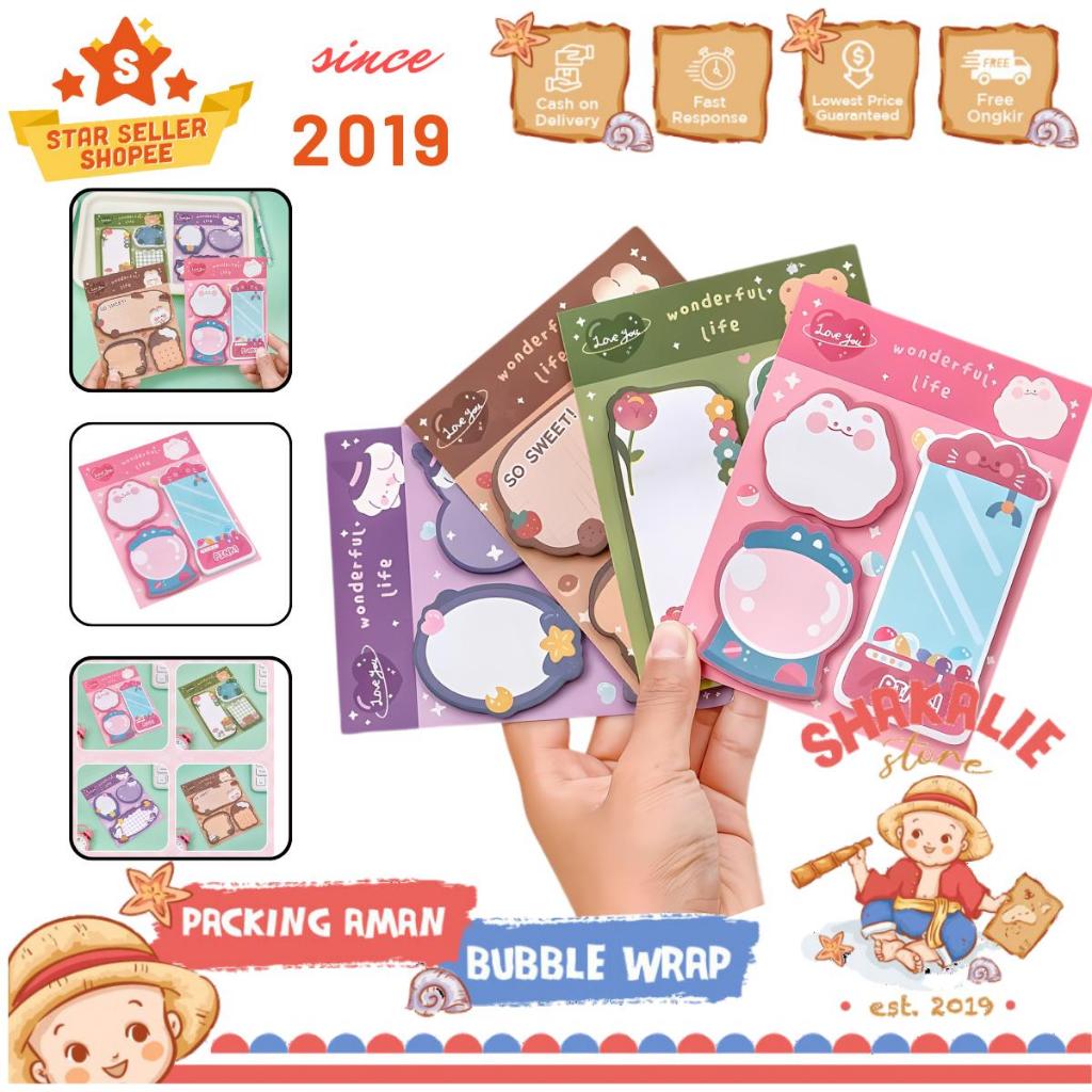 

Sticky Notes Lucu 3 in 1 Tempelan Kertas Isi 60 Lembar