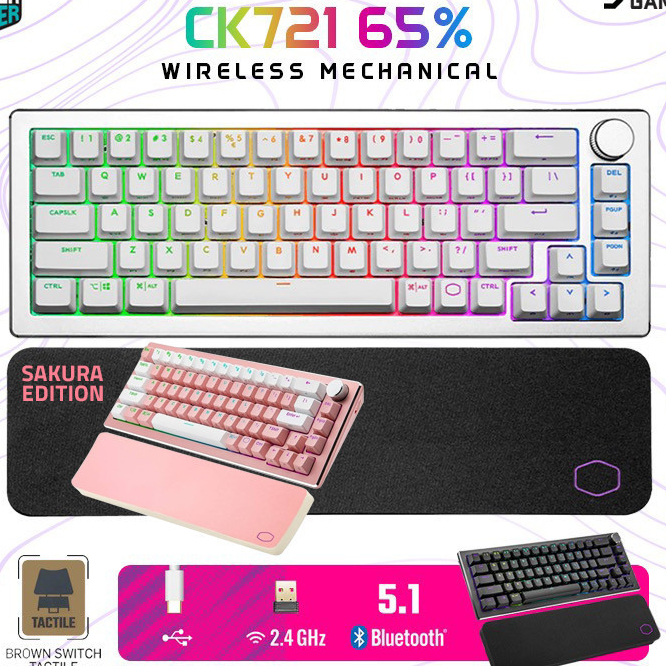 Cooler Master CK721 65% Layout Wireless Gaming Mechanical CM CK721