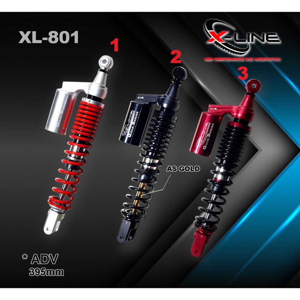 X Line Shock Skok Shockbreaker Belakang Tipe 801 ADV 150 395MM Tabung Atas Original 100%