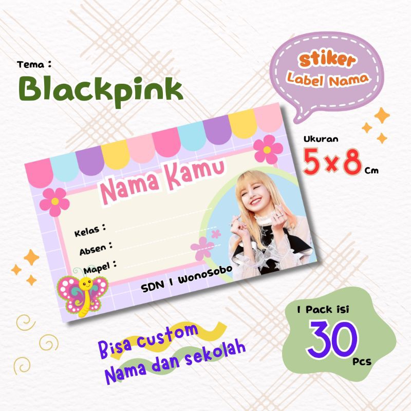 

STIKER LABEL BUKU PELAJARAN CUSTOM NAMA TEMA BLACKPINK | STICKER MAPEL BISA PAKAI NAMA KAMU