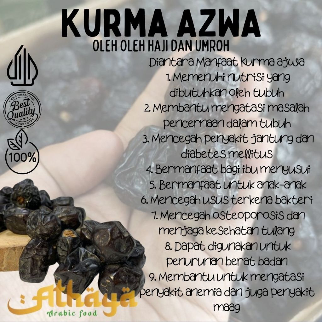 

Kurma ajwa 100gr Quality Premium Kurma nabi