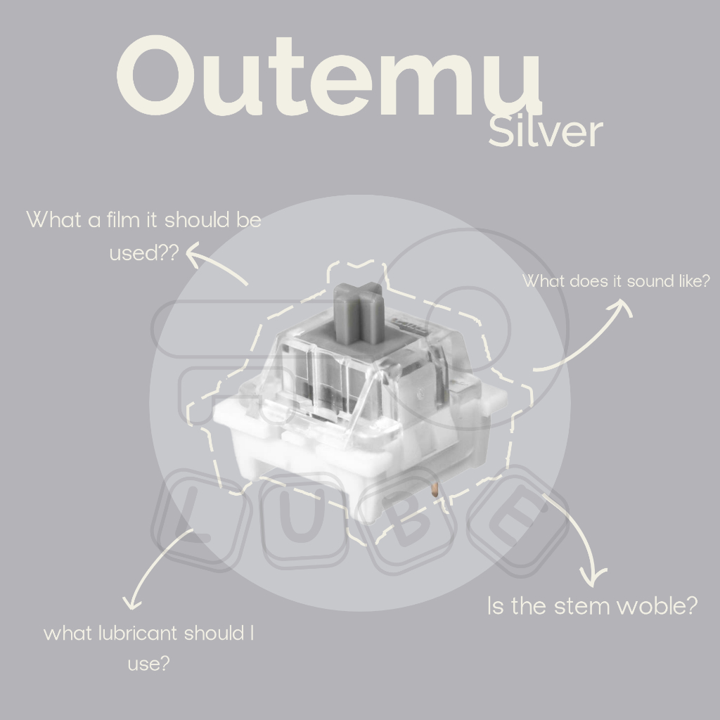 LUBED OUTEMU Silver Switch Linear Mechanical Switch with Krytox / Tribosys