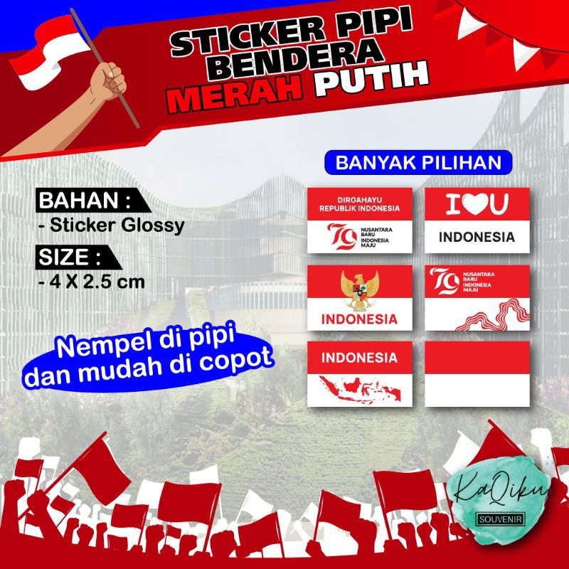 

Sticker / sticker bendera Indonesia / sticker merah putih / sticker pipi