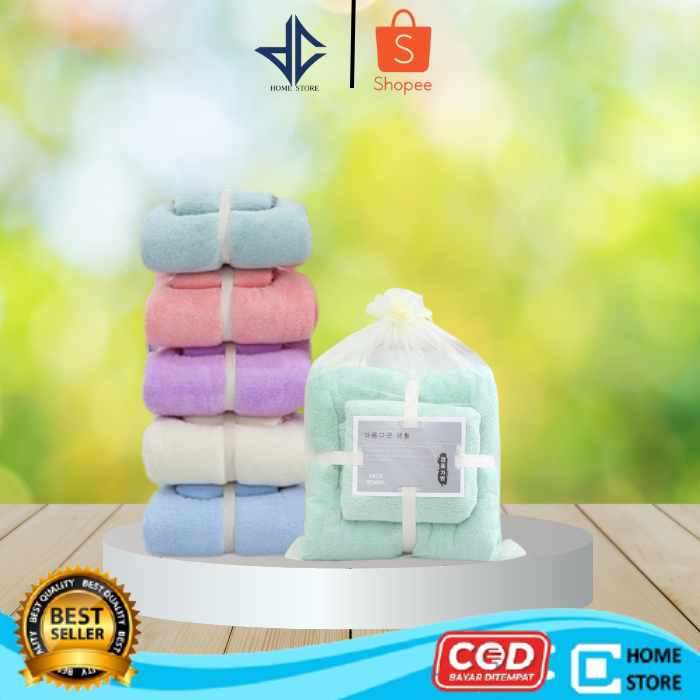 READY HANDUK SET 2IN1 HANDUK MANDI DAN COTTON TOWEL IMPORT MURAH