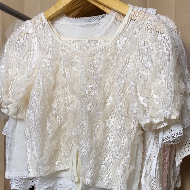 Lengan Pendek Atasan Baju Kaos Kemeja Blouse Kebaya Crop