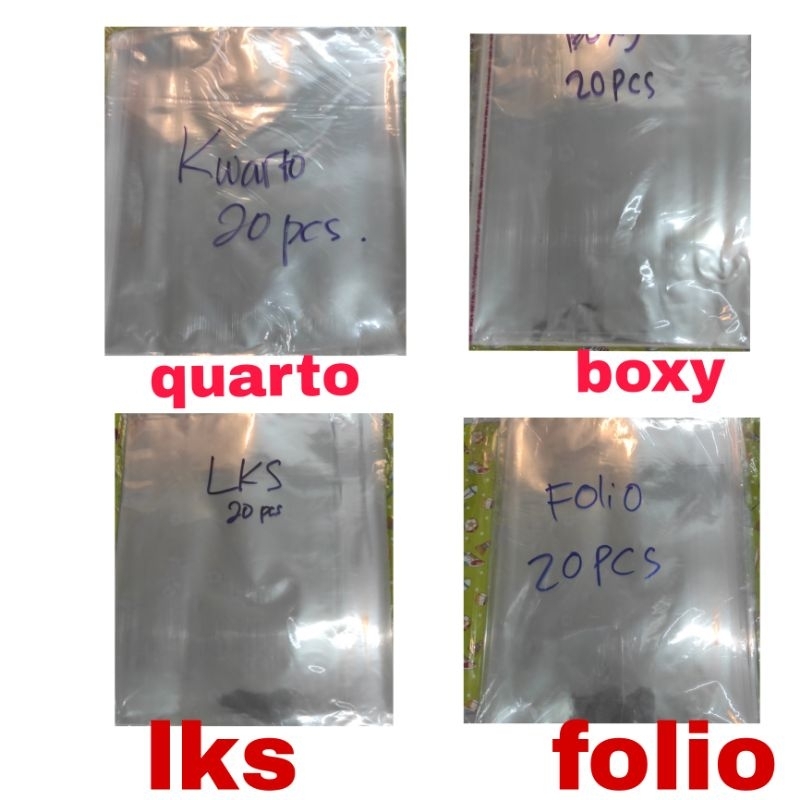 

( 20 pcs ) sampul plastik tebal berperekatukuran quarto boxy LKS FOLiO