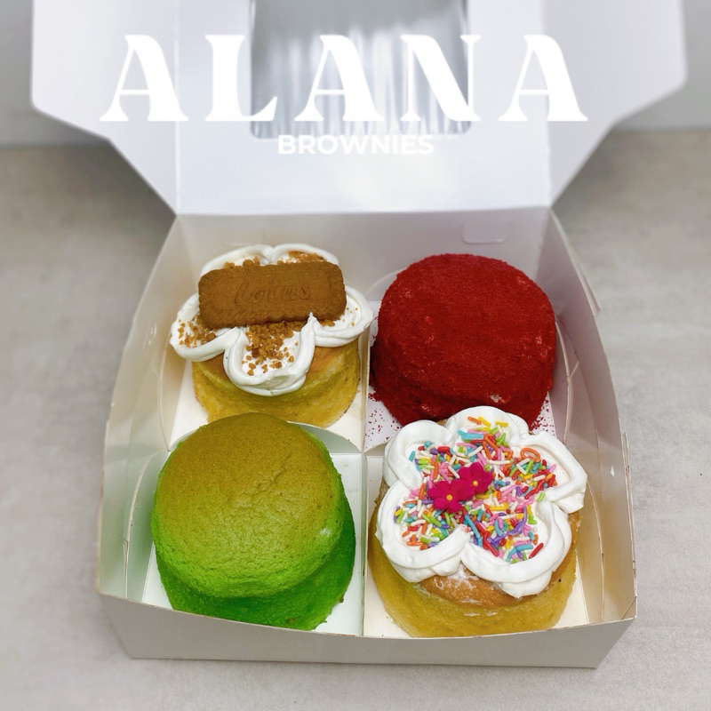

Ogura cake box isi 4 | Alana Brownies | Fluffy Cake