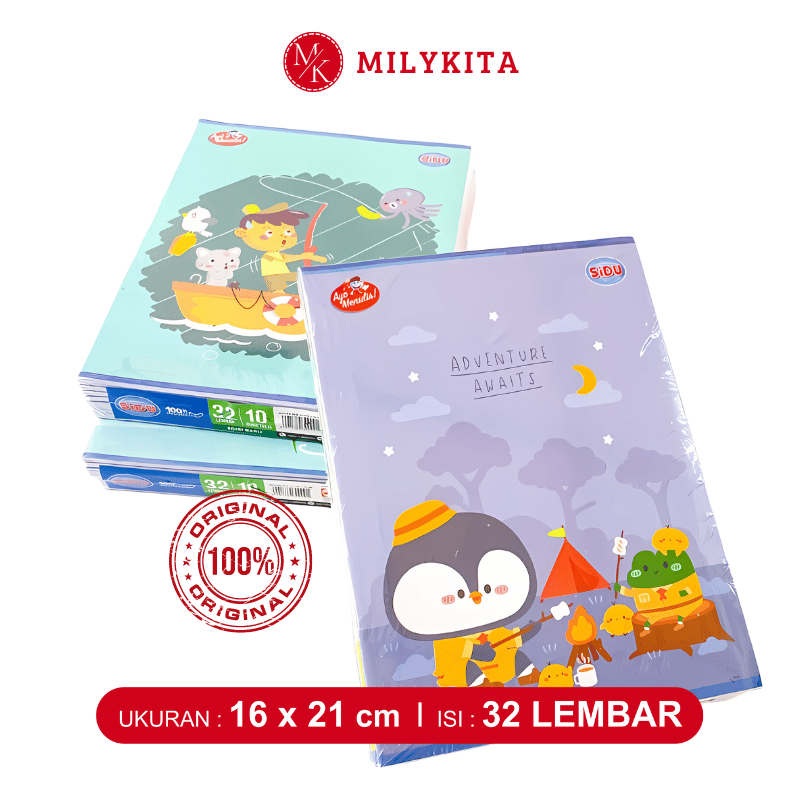 

Buku Tulis Sekolah 32 Lembar Sidu Pack isi 10 Pcs Promo Grosir Murah Tebal Halus 38 Skola