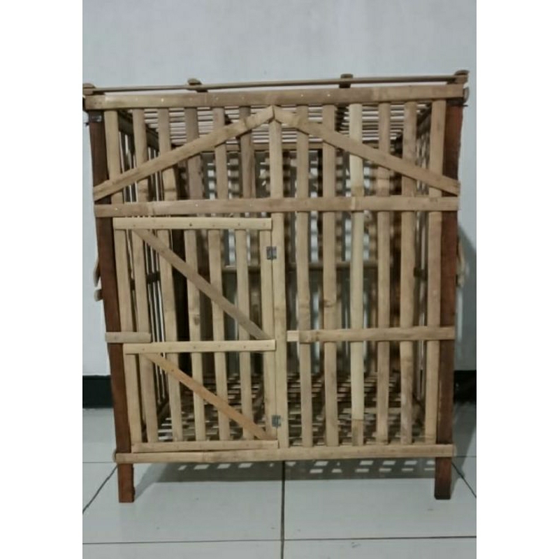 kandang ayam bambu / kandang bongkar pasang / kandang bambu 70x70x70