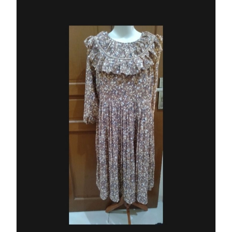 Dress Tunik Wanita Premium Polkadot Mocca