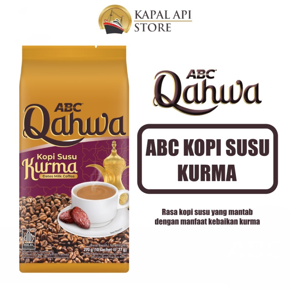 

ABC Qahwa Kopi Susu Kurma 270 gram Isi 10 Sachet