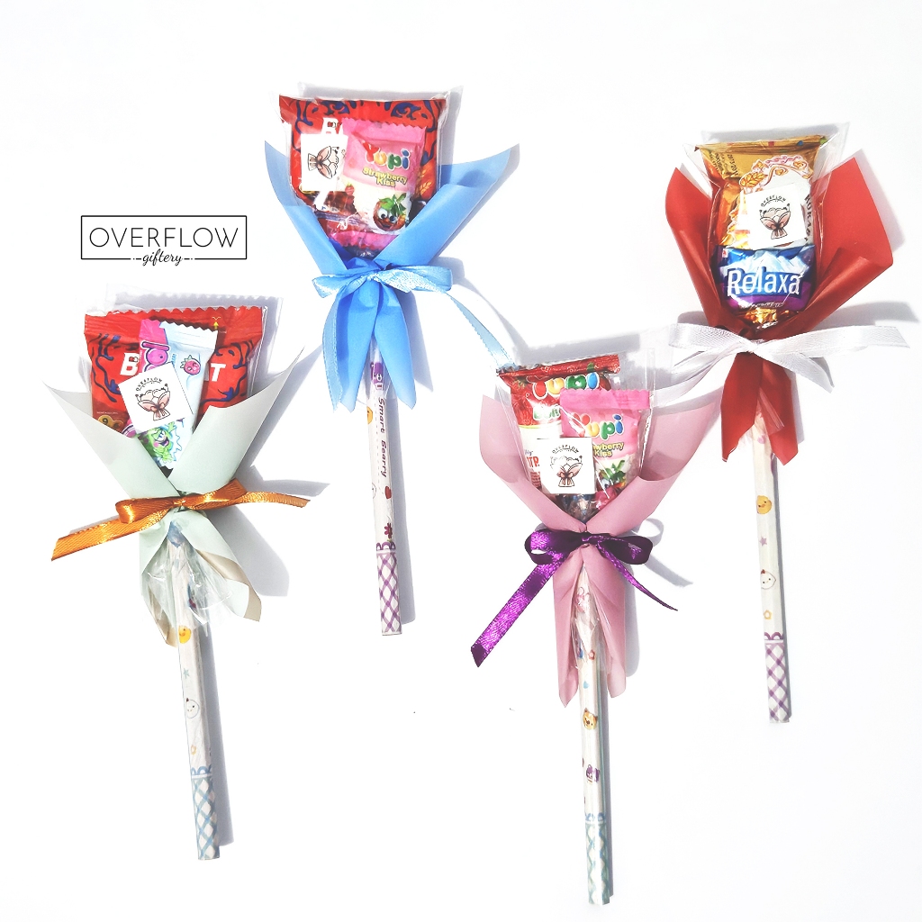 Buket Coklat Pensil Mini | Bouquet Pensil Snack Mini