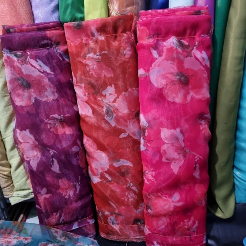 Kain Organza Print Motif