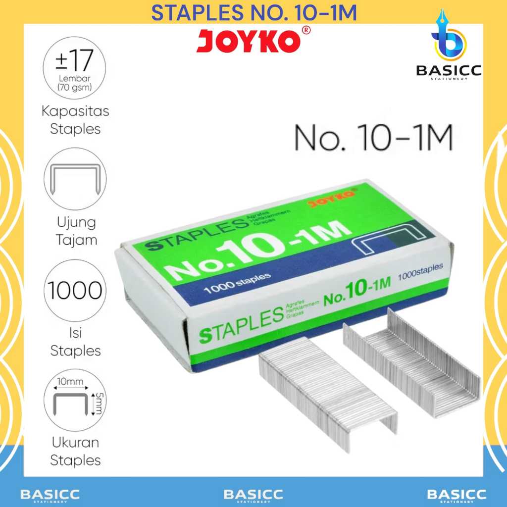 

Joyko Staples Isi Stapler No. 10 - 1 M | @ 1Box Kecil