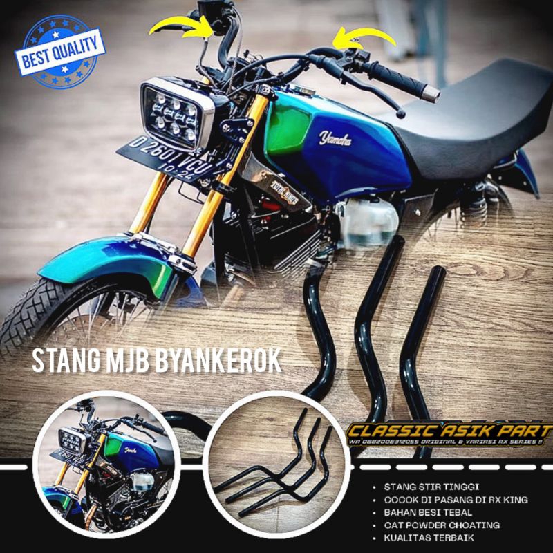 Terbaru  Stang Mjb rx king rxking hitam laser RLV set raiser stang