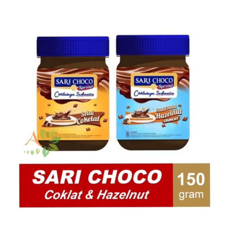 

SARI CHOCO Selai Coklat | Hazelnut Crunchy 150gr (Selai Sari Roti)