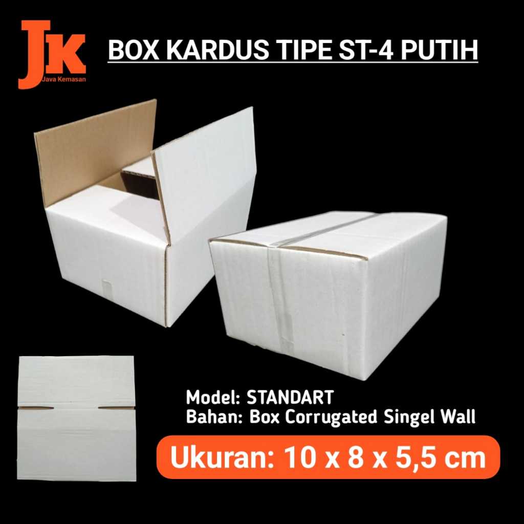 

KARDUS ST-4 PUTIH KOTAK BOX KARTON CORRUGATED STANDART PUTIH KECIL POLOS TEBAL PACKING BAJU PAKET ACSESORIS SOUVENIR