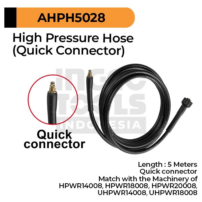Pressure Hose (5m Quick Connector) INGCO AHPH5028 - Selang Jet Cleaner