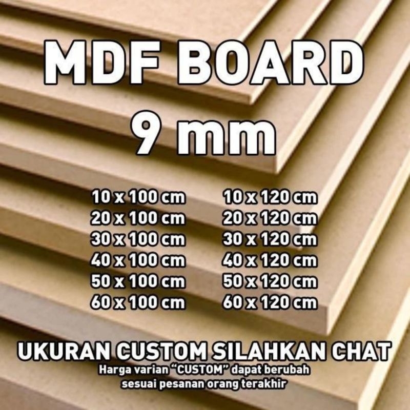 

Papan MDF 9mm 50cm × 100cm