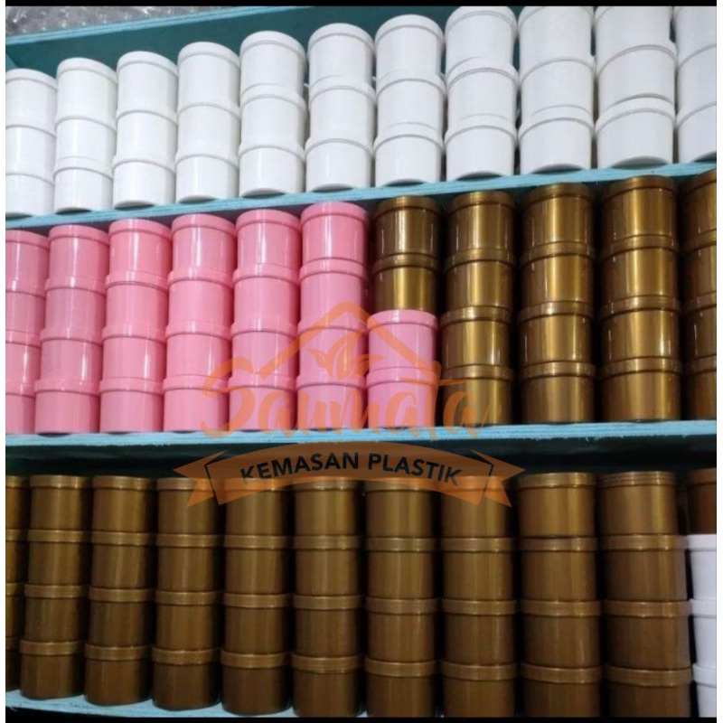 Pot Lulur 500gr glossy warna gold| Wadah Pomade 500 gr | Pot Kosmetik Skincare 500 GR