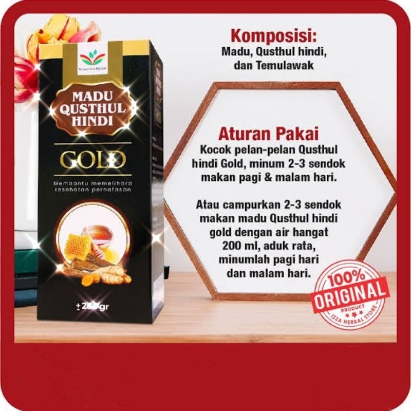 

Madu Qusthul Hindi Gold plus Temulawak Obat Batuk Pilek & Radang Paru Paru
