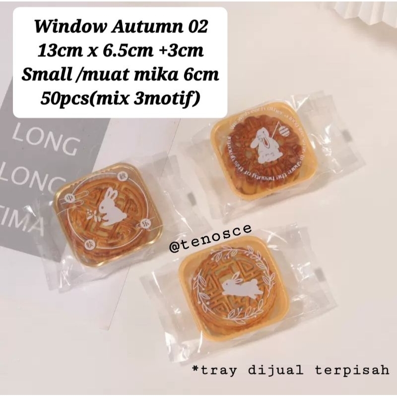 

50pcs Kantong Sealer Plastik Clear Bening Mooncake 50gr mika tray 6cm model Window Small Kue Bulan Angkong Pia Autumn Festival Baking