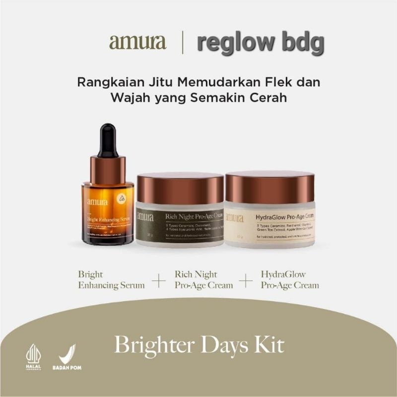 AMURA BRIGHTER DAYS KIT MEMUDARKAN FLEK HITAM MENCERAHKAN WAJAH [COD][INSTAN] AMURA REGLOW BANDUNG J