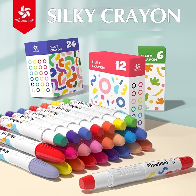 

PINWHEEL Silky Crayon Mainan Anak Mewarnai Drawing Coloring Book Art Krayon Anak yang Mudah Dihapus