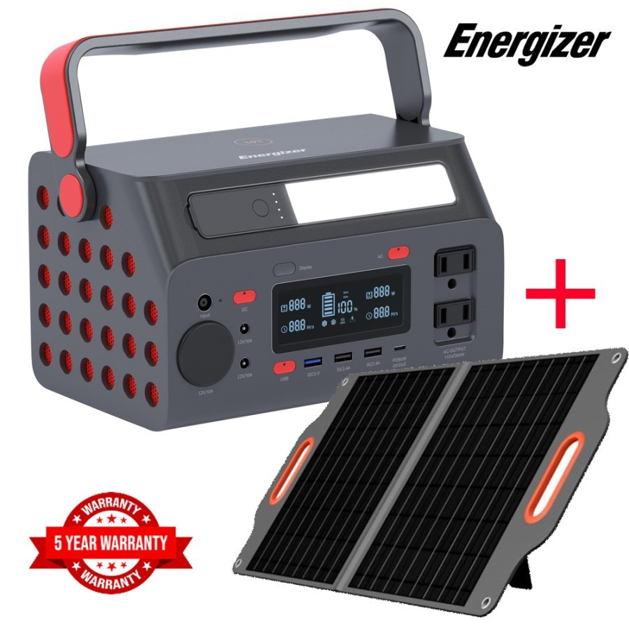 Energizer Portable 300W Power Station + Solar Panel tenaga surya Camping overland campervan caravan 