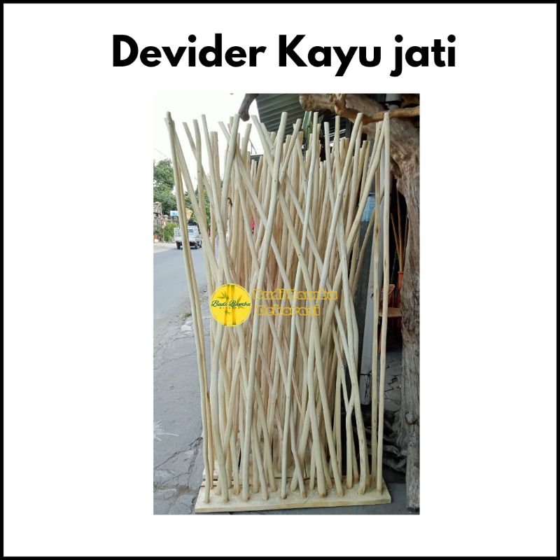 Devider Kayu Jati FREE PACKING KARDUS / Penyekat Ruangan Kayu Jati / Penyekat Kayu kafe / Devider Ka
