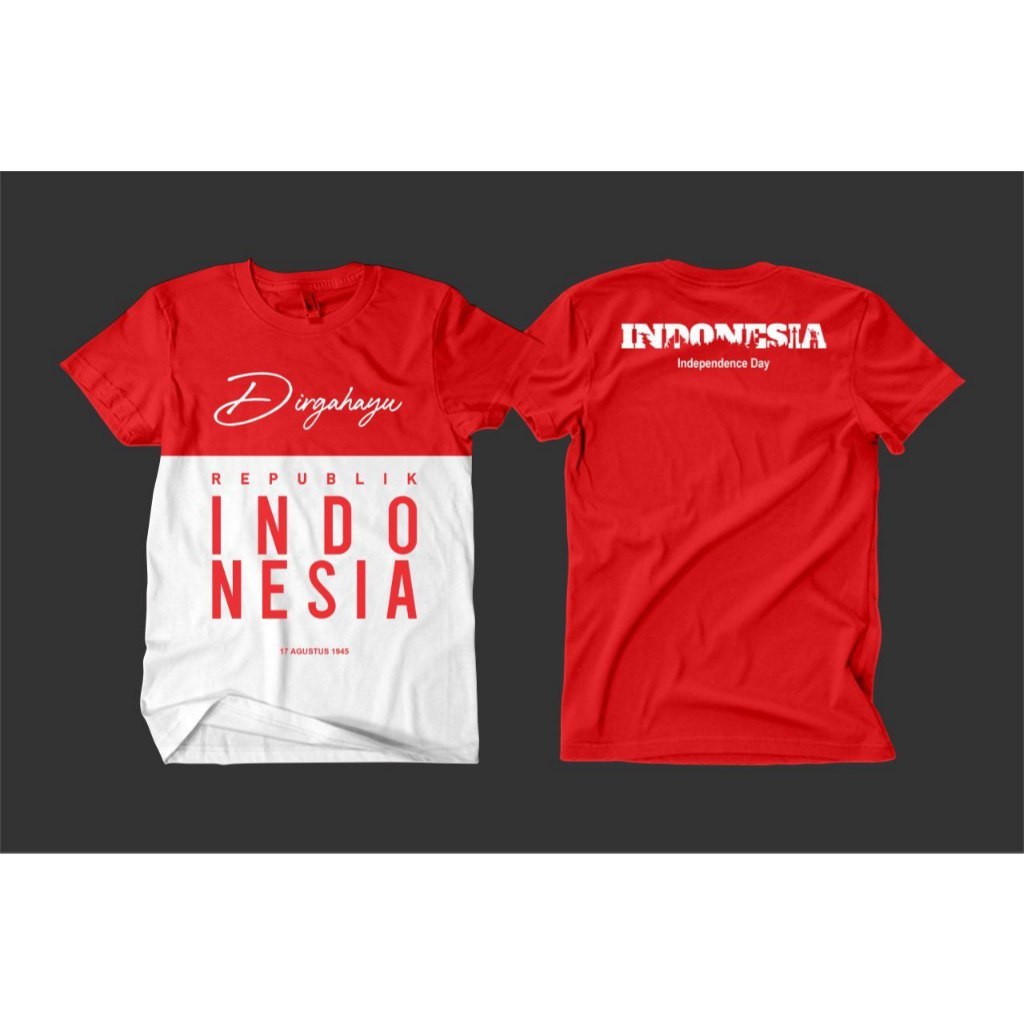 Kaos Pria BigSize M - 6XL ( XXXXXXL ) Kaos Republik Indonesia Merah Putih Kaos Kemerdekaan