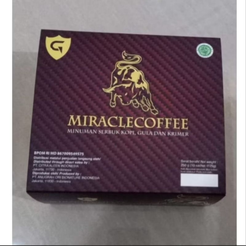 

MIRACLECOFE GOLD / KOPI MIRACLE / KOPI STAMINA / 1Box isi 10 sachet.