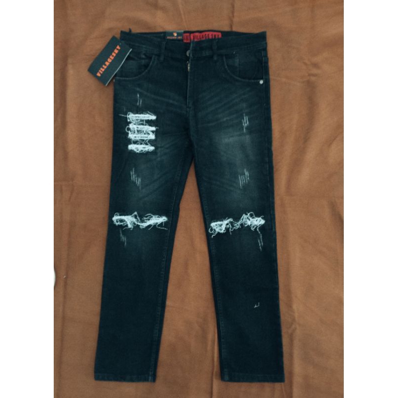 Celana jeans Pria sobek riped Original bhajatex Denim Premium