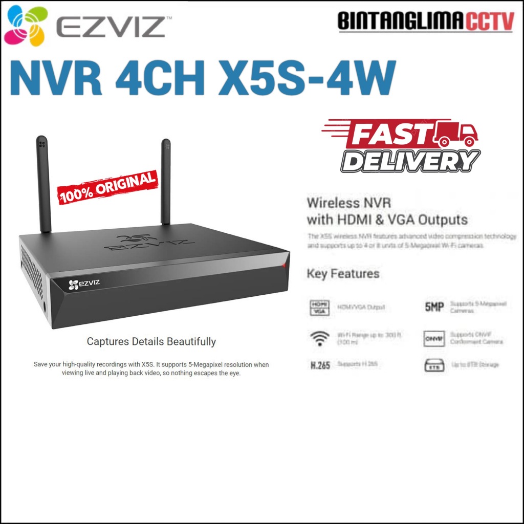 EZVIZ X5S Wireless NVR 4 Channel NVR X5S-4