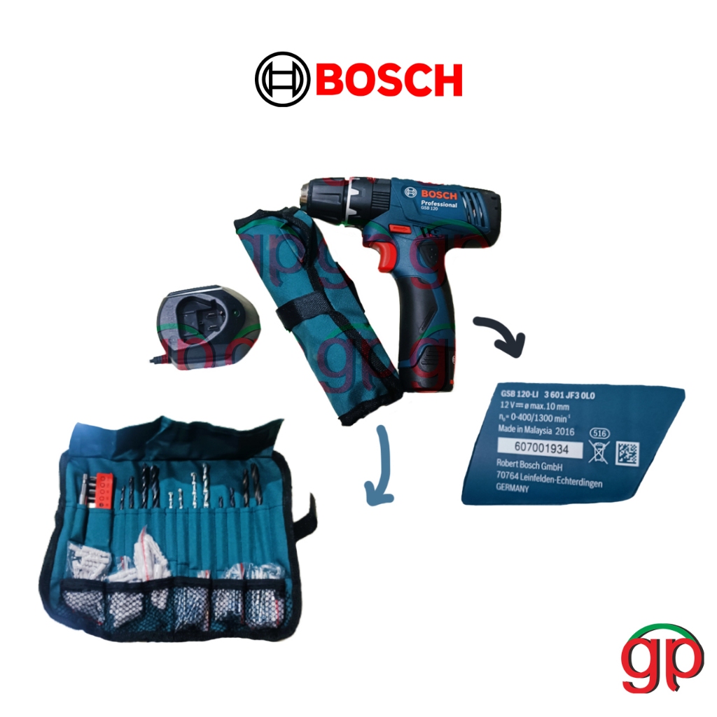 BOSCH GSB120-LI MESIN BOR BATERAI GSB 120-LI CORDLESS DRILL