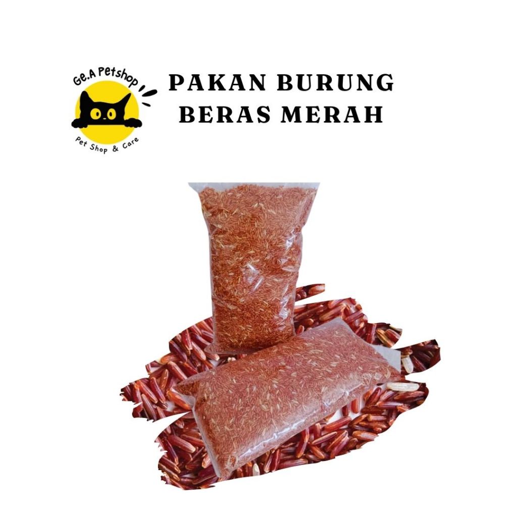 PAKAN BURUNG AYAM BANGKOK BERAS MERAH/MAKANAN BURUNG