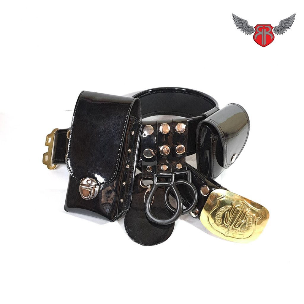 Kopel Sabuk Satpam Kulit Kilap Fullset Bangkol sabuk satpam lengkap