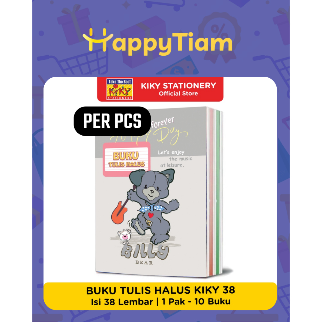 

KIKY BUKU TULIS HALUS 38 LEMBAR 1 PCS 1 BUKU GARIS TIGA