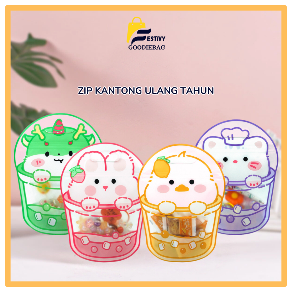 

FG ZIP Kantong Ulang Tahun Motif Lucu/ Tas Sanck Ulang Tahun Lucu/Tas Souvenir Ulang tahun PP33