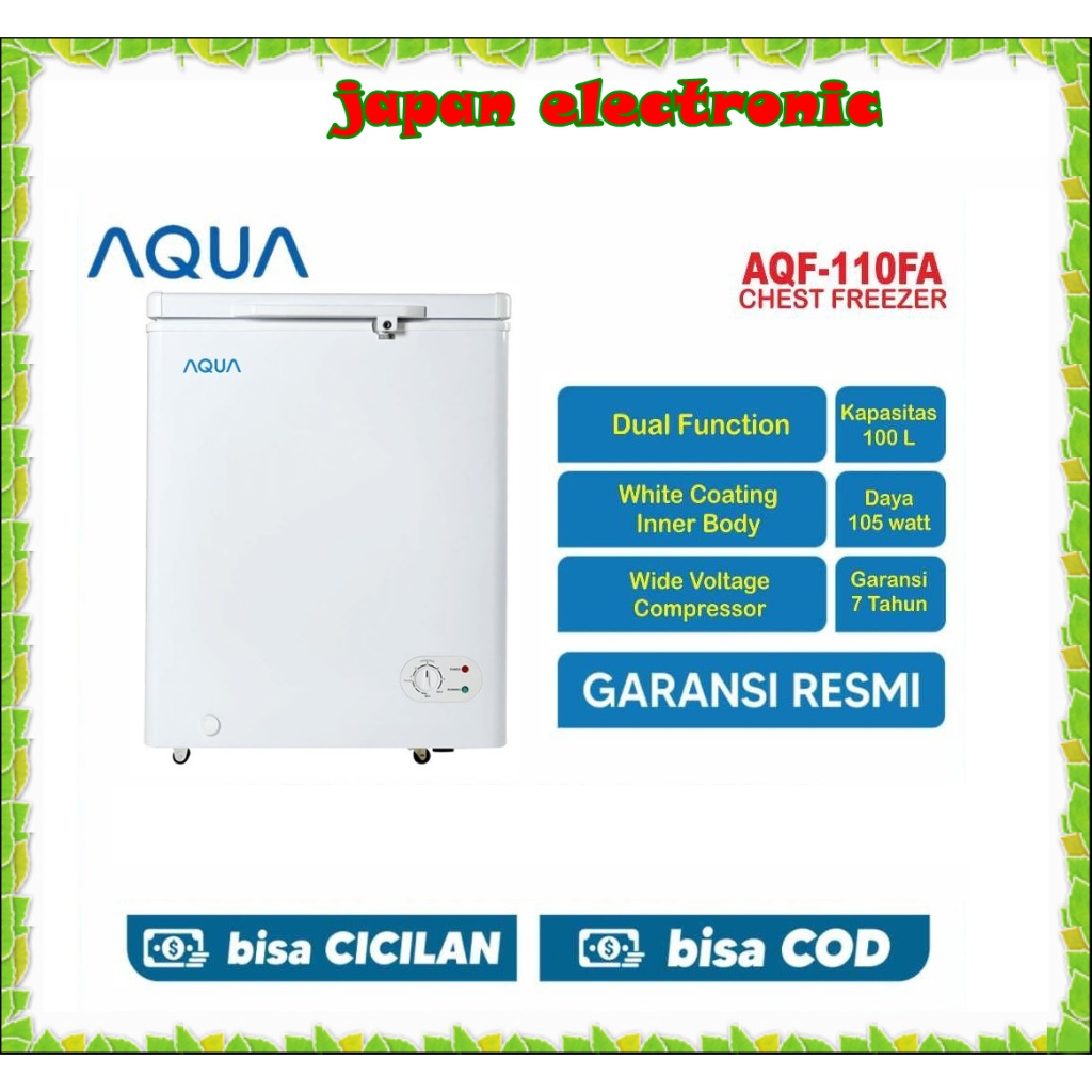 AQUA AQF AQF 110 FA CHEST FREEZER BOX LEMARI PEMBEKU 100 LITER