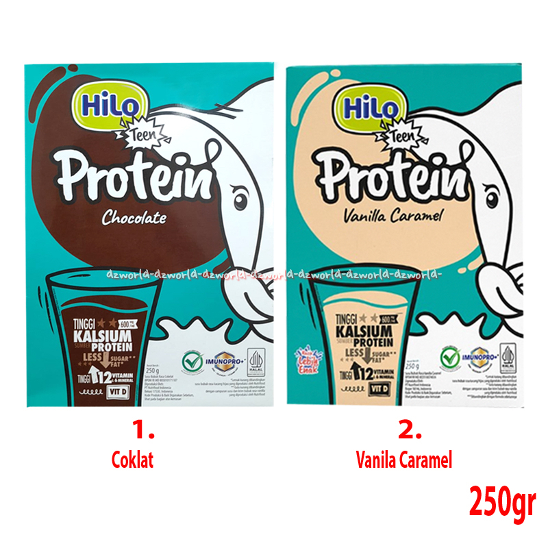 

Hilo Teen 250gr Protein Chocolate Vanilla Caramel Susu Kalsium Untuk Remaja Tambah Tinggi Less Sugar Hailo Coklat Vanila Karamel 250 gram Milk