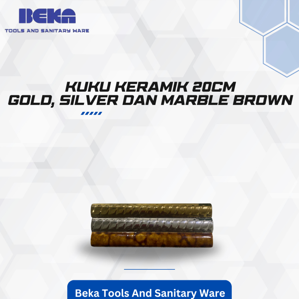Kuku Keramik / Bon Bon Ulir Gold / Silver / Marble Brown 20CM