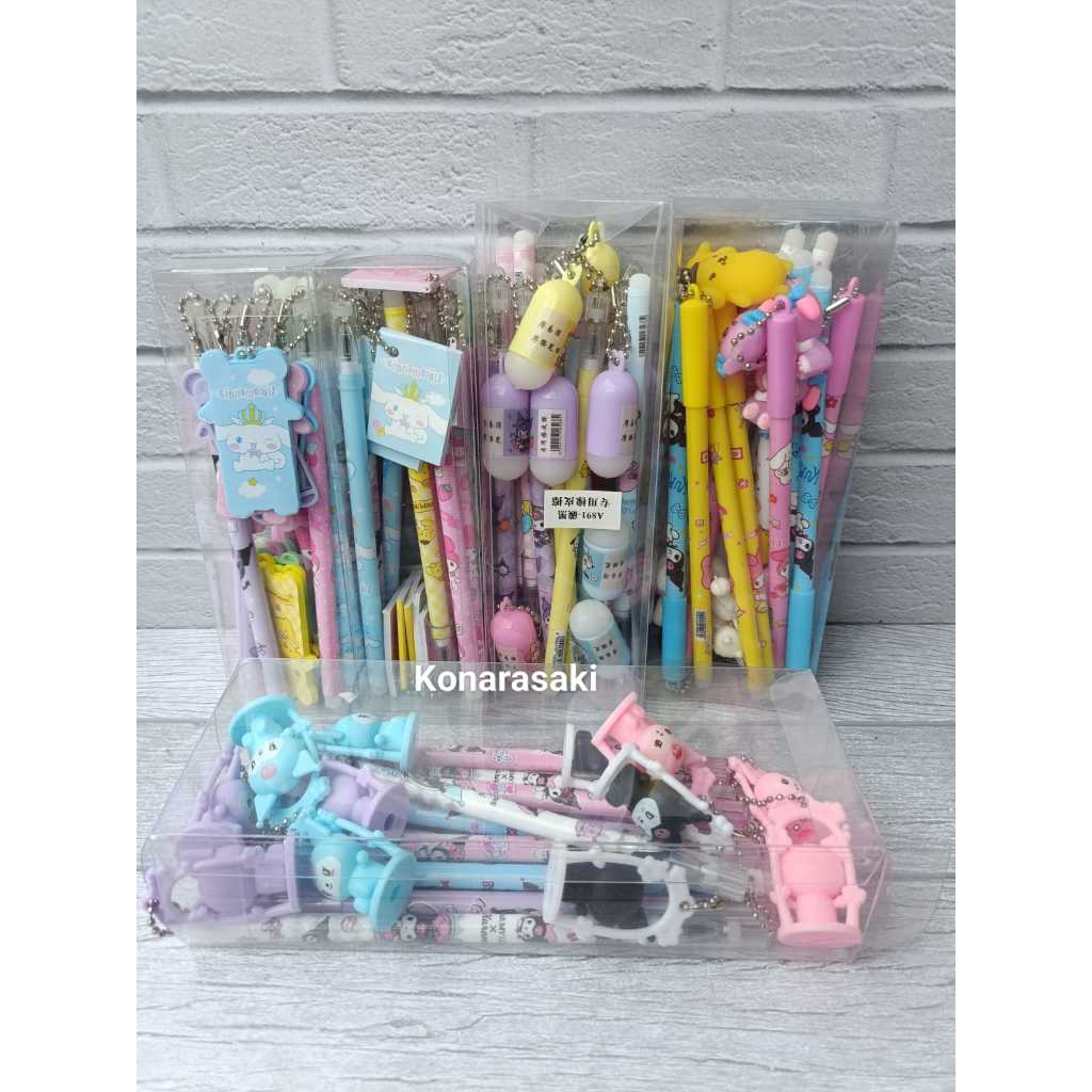 

(1 KOTAK) PULPEN GEL BERGAMBAR ADA GANTUNGANNYA ISI 12 PCS