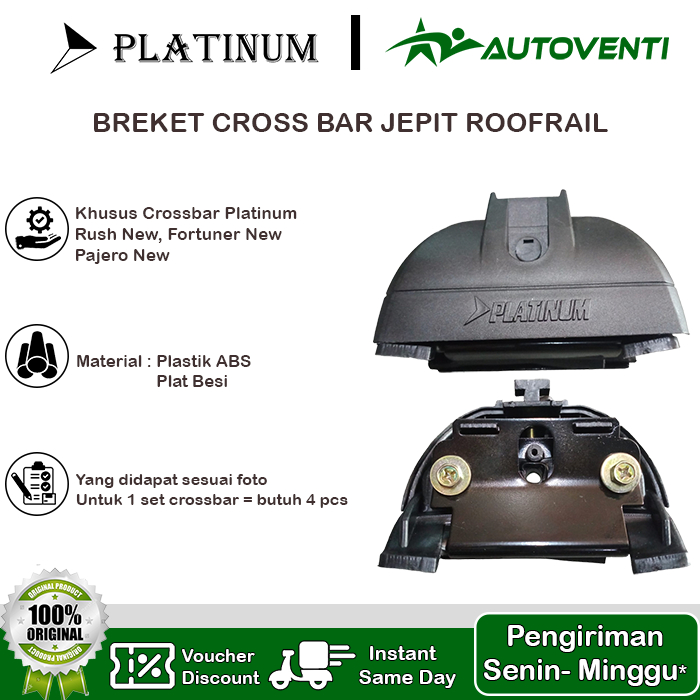 Breket Cross Bar Pajero / Rush Platinum New