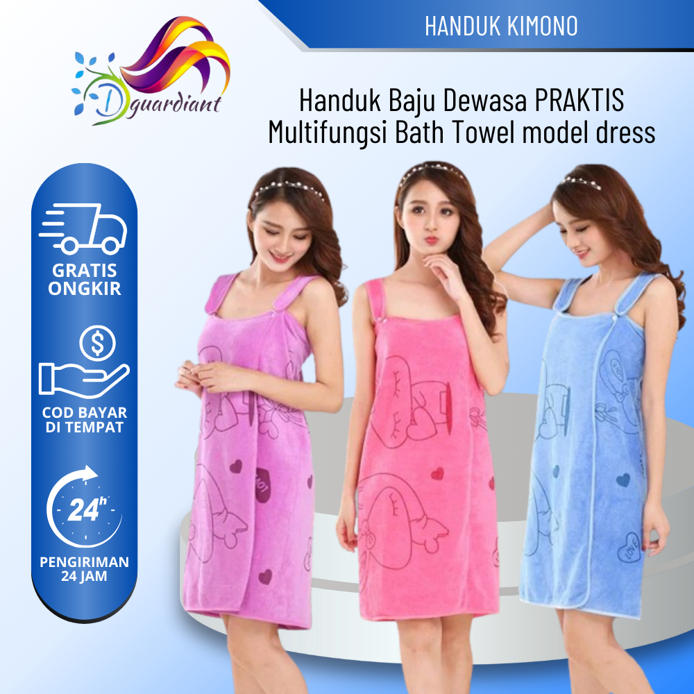Handuk Baju Motif Dewasa/Wearable Towel/Handuk Multifungsi Kimono