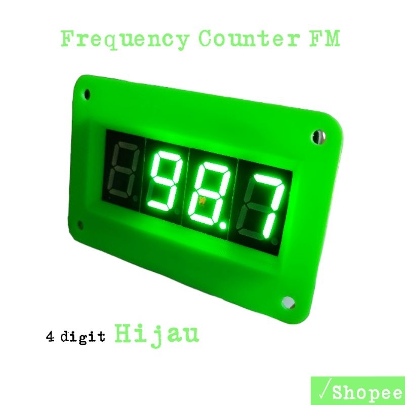 Frequency Counter FM Digital Display 4 Digit - Hijau (asli)