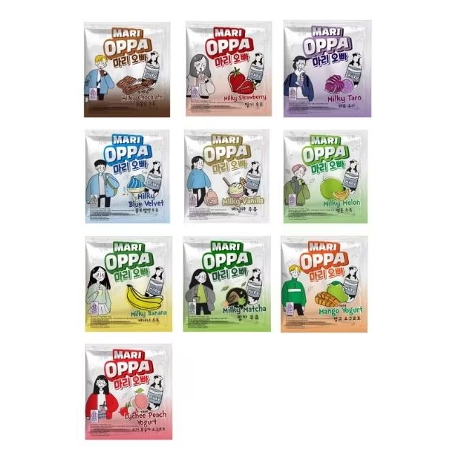 

[AYOBUY.ID] MARI OPPA INSTANT DRINK MILKY 20g 1 RENCENG (ISI 10)