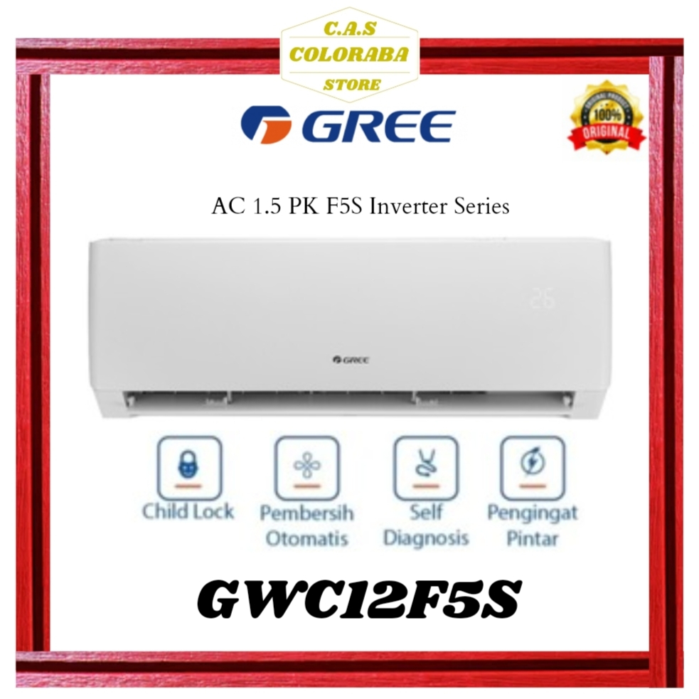 AC GREE GWC12F5S AC 1,5 PK INVERTER GWC12 GWC-12F5(S) GWC-12 GREE AC 1.5 PK