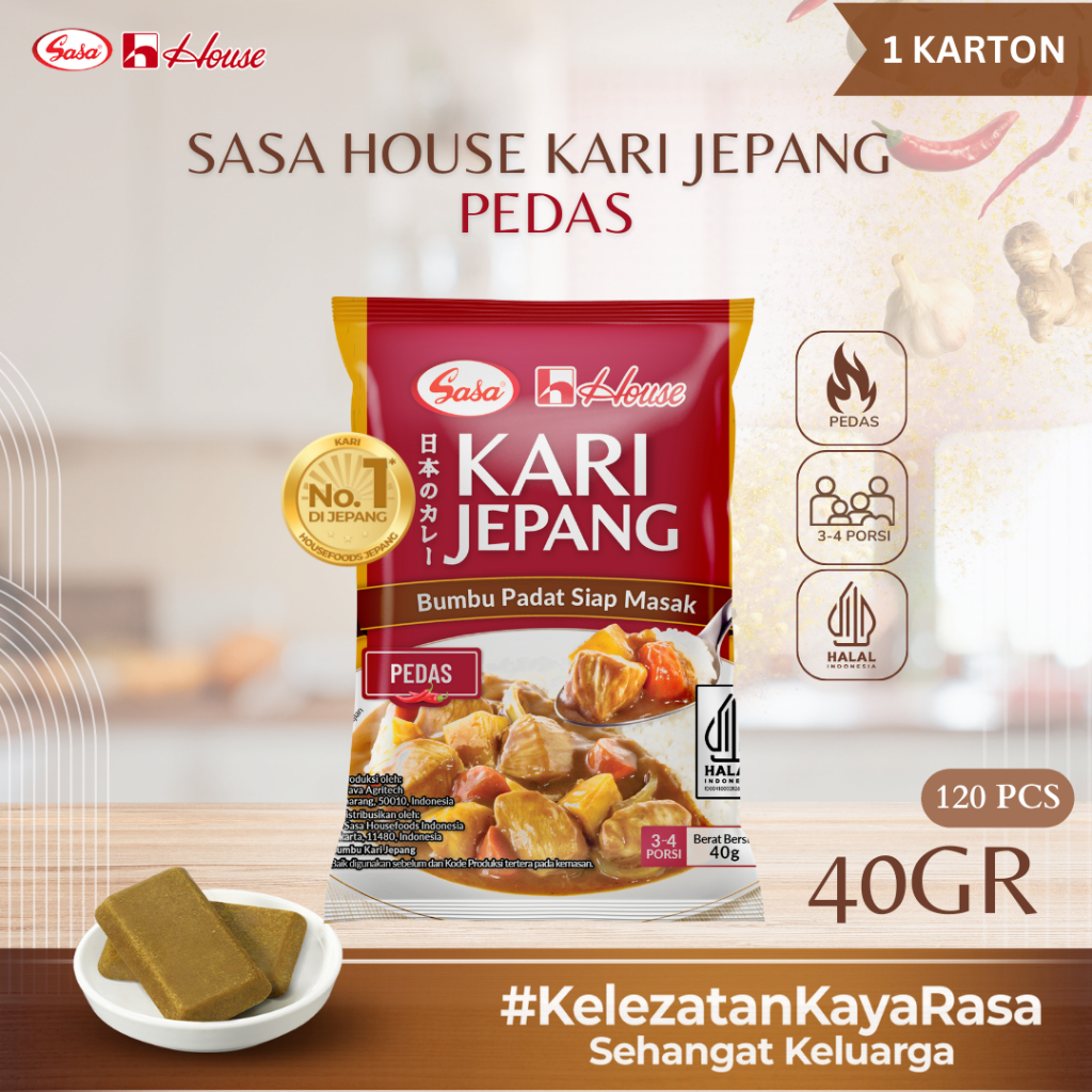 

Sasa House Kari Jepang 40 gram Pedas - 120pcs (1 Karton)